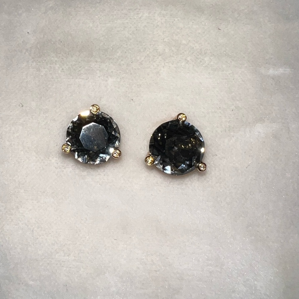 Kate Spade small black/gray studs with Cubic Zarconia